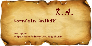 Kornfein Anikó névjegykártya